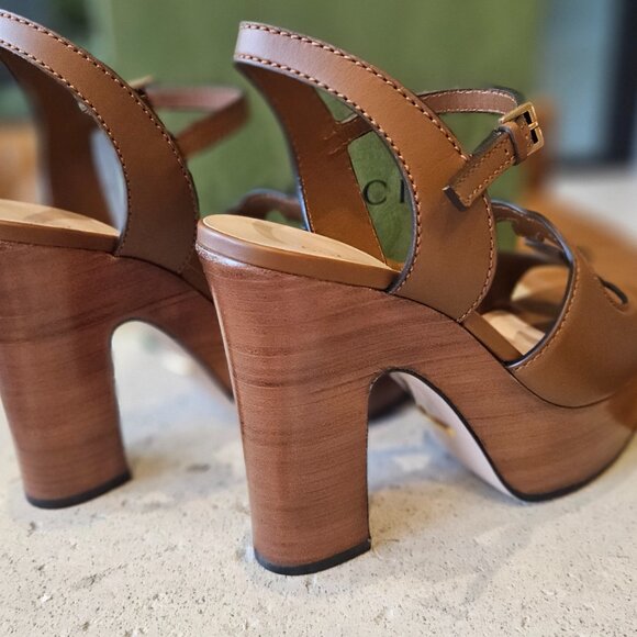 Gucci Interlocking G Cut Out Sandal 730022 US000 - 2535 Cuir Leather Size 39+ - Picture 5 of 14